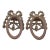 Pair of Victorian Ribbon Motif Ring Dresser Drawer Pulls For Sale