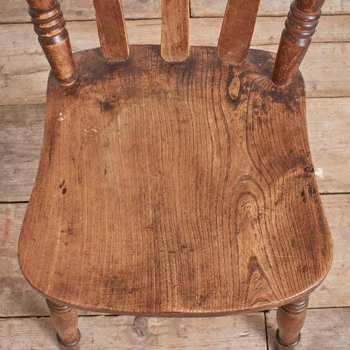 Wood Antique Windsor Farmhouse Kitchen Chair, 1890s For Sale - Image 7 of 8