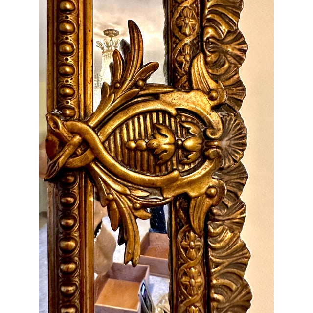 Late 19th Century 19th Century Louis XVI Gilt Figural Cushion Form Wall Mirror For Sale - Image 9 of 10
