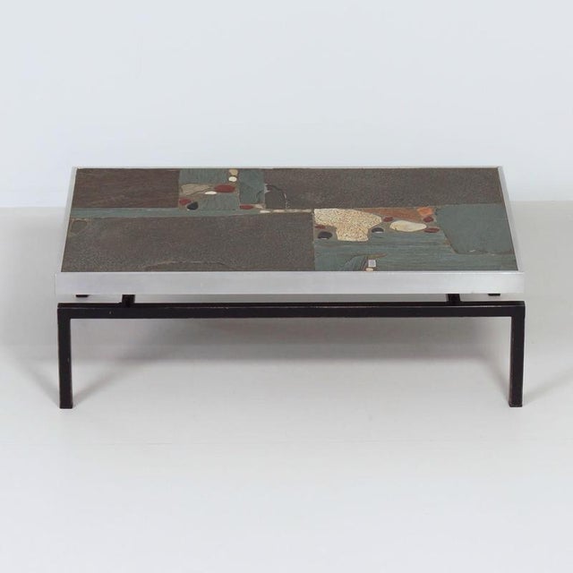 1960s Brutalist Coffee Table with Aluminum Edge by Paul Kingma, 1960s For Sale - Image 5 of 12