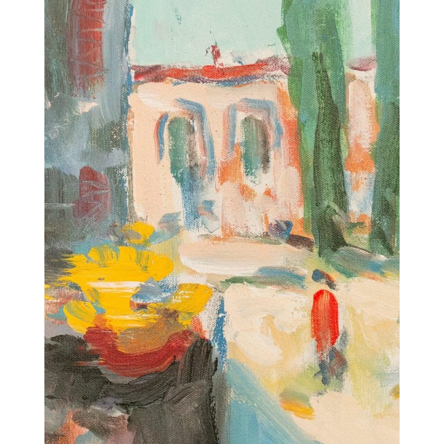 Paint Colorful Vintage Cityscape by Heinz Rosein For Sale - Image 7 of 12