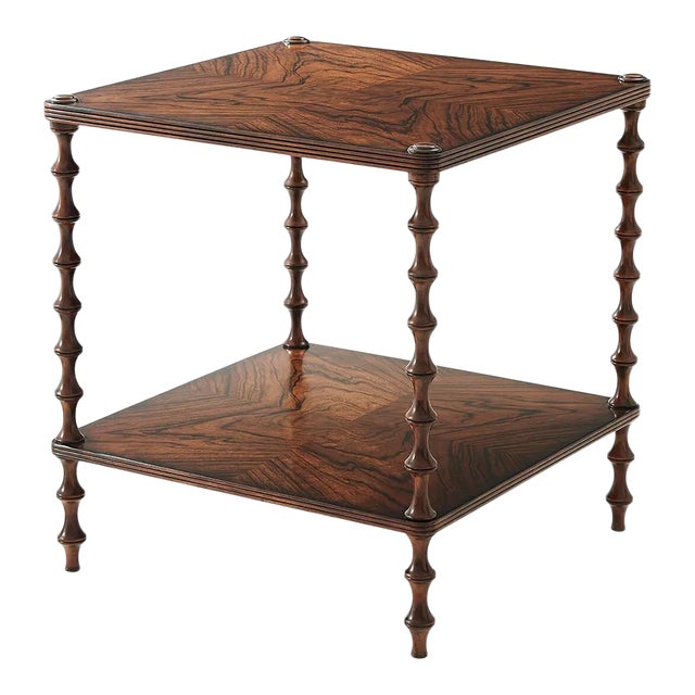 Modern Walnut Side Table For Sale