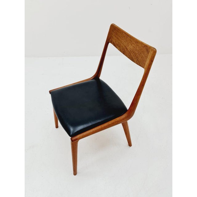 Danish teak dining chair by Alferd christensen for manufacturer slagelse 1950s The chair frames are made from solid teak...