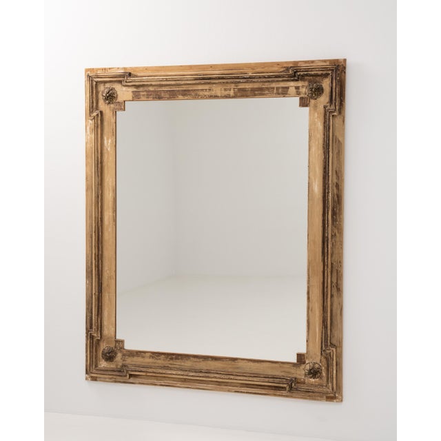 19th Century French Louis XVI Style Wooden Wall Mirror France Late 19th Century For Sale - Image 4 of 10