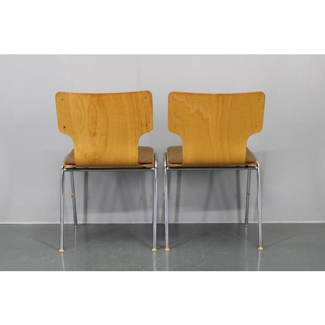 Plywood Chairs with Fabric Upholstery, Germany, 1970s, Set of 4 For Sale - Image 16 of 18