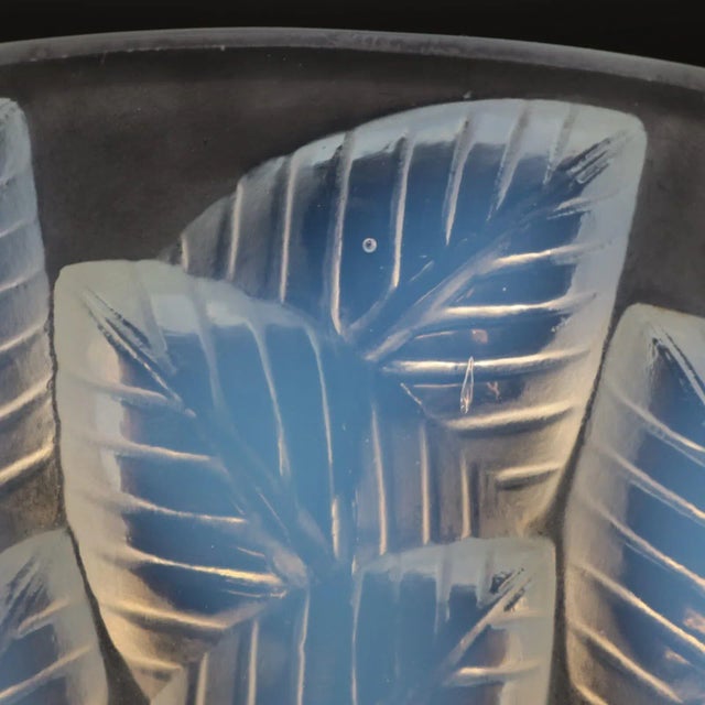Cream Rene Lalique Opalescent Glass Moissac Vase For Sale - Image 8 of 12