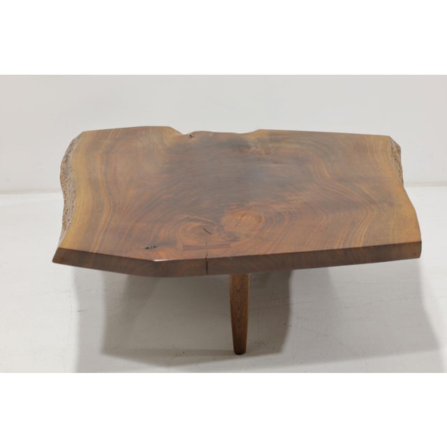 Mid-Century Modern Mira Nakashima Conoid Slab Cocktail Table in Black Walnut and Rosewood, Signed For Sale - Image 3 of 14