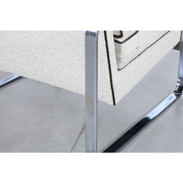 Vintage Boucle and Chrome Lounge Chairs Attributed to Milo Baughman- Set of 2 For Sale - Image 13 of 13