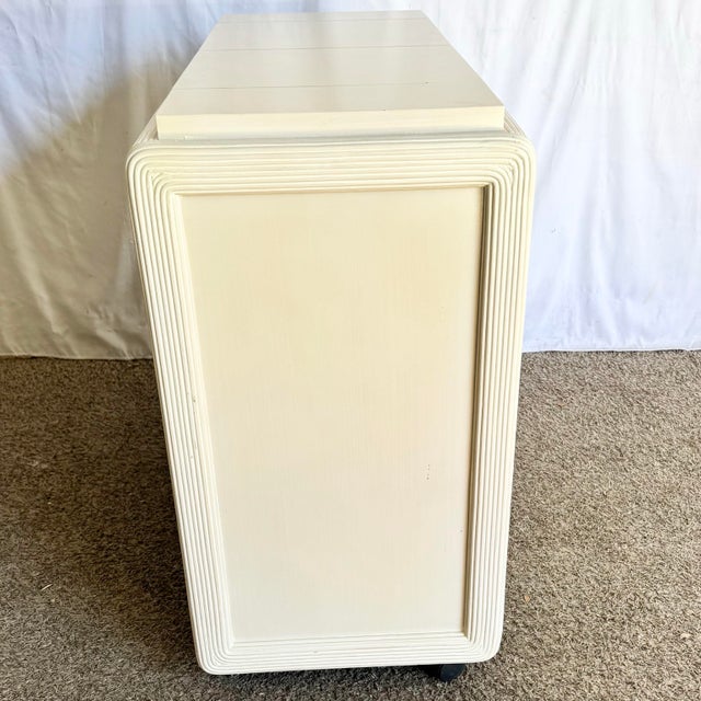 1980s Vintage Boho Chic Wavy Pencil Reed Buffet For Sale - Image 5 of 8