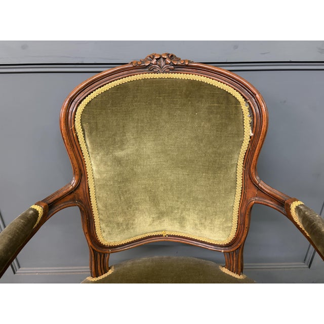 French Carved Mahogany Armchairs, 1910, Set of 2 For Sale - Image 12 of 15