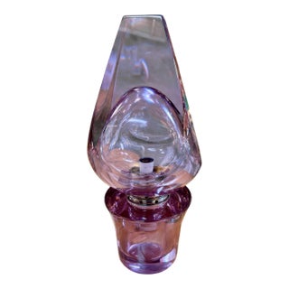 1970s Flavio Poli Seguso Sculptural Purple Murano Glass Table Lamp For Sale