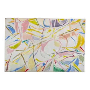 Colorful Abstract Original Painting on Canvas Mid Century Modern