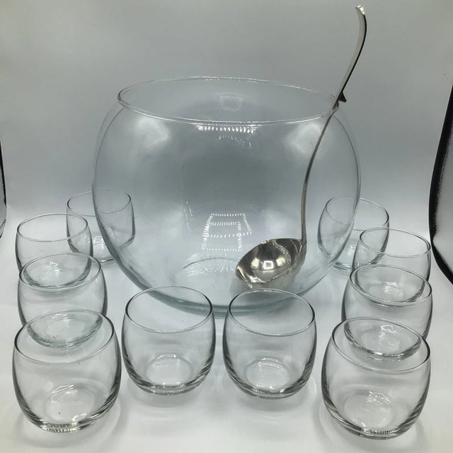 Crisa Punch Bowl 10 Signed Punch Cups and Silver Plated Italian Ladle - Set of 12 For Sale - Image 13 of 13