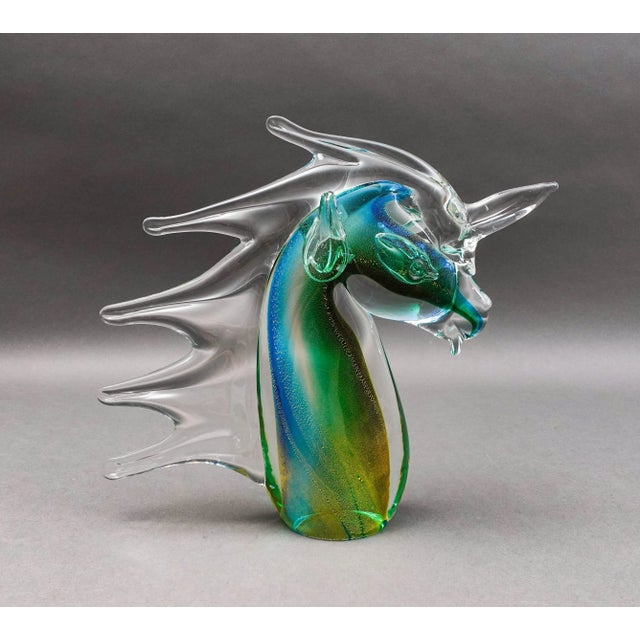 Archimede Seguso Archimede Seguso Murano Signed Italian Sommerso Glass Unicorn Horse Sculpture For Sale - Image 4 of 10