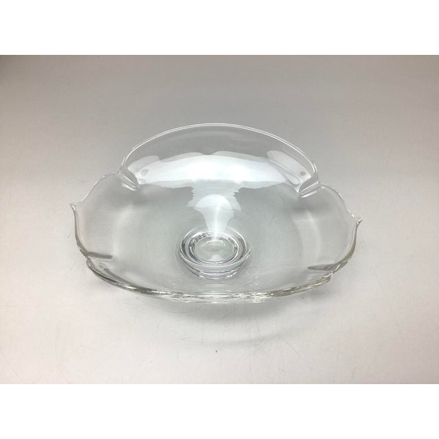 1960s Steuben 9" Round Crimped Bowl Calyx by Donald Pollard For Sale - Image 5 of 6