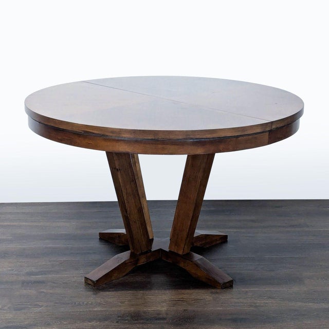 Transitional Legacy Classic Highland Round to Oval Dining Table For Sale - Image 3 of 9