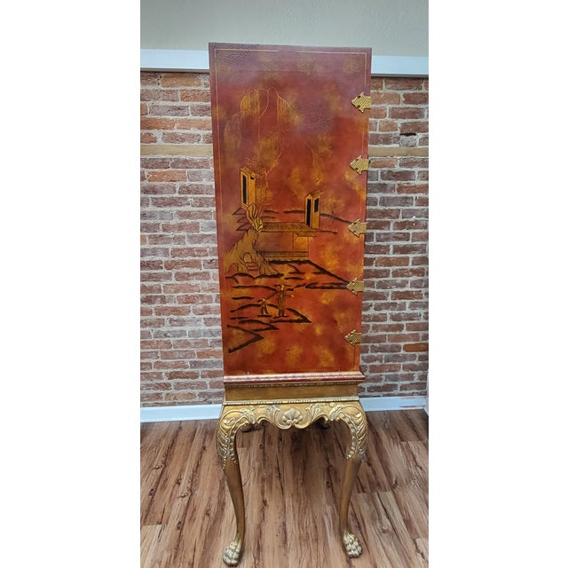 Maitland - Smith Mainland Smith Red Lacquer Chinoiserie For Sale - Image 4 of 5