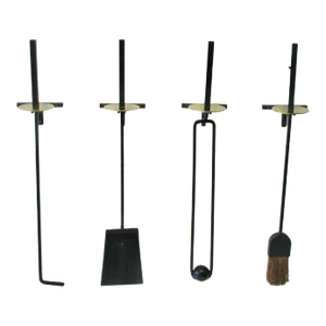Mid 20th Century Mel Bogart Wall Mounted Fireplace Tools - Set of 4