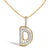 This men’s 10K yellow gold diamond initial pendant necklace features a bold uppercase letter D design set with 1 1/5 cttw...