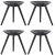 Set of 4 black beech stools by lassen dimensions: h 48 x w 36 x l 55.5 cm materials: beech in 1942 mogens lassen designed...