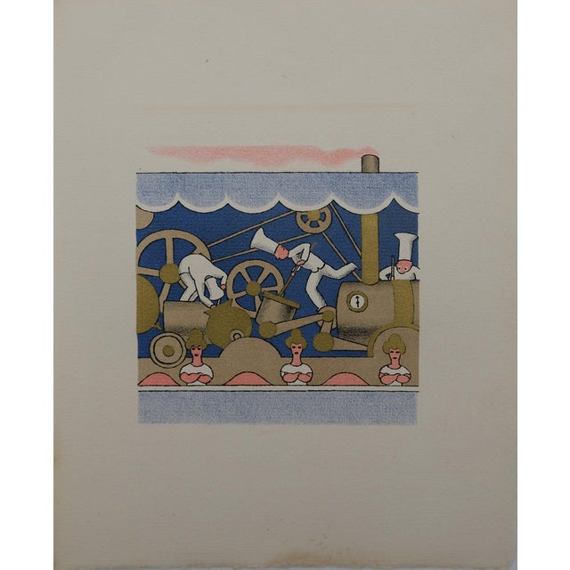 Lucien Boucher, Le train à vapeur, Lithograph For Sale