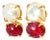 Late 20th Century 14K Yellow Gold Cabochon Ruby Baroque Pearl Drop Earrings Designer Estate, Pair For Sale
