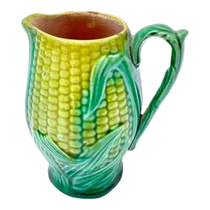 Antique Small Majolica Corn Creamer