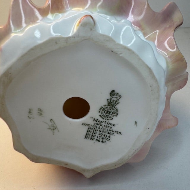 Vintage 1952 Royal Doulton May Time Figurine Hn2113 Pink Blue Bone China For Sale - Image 12 of 13