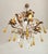 Floral Five-Light Gilded Ceiling Lamp with Crystals and Murano Glass Crystal Drops, 1960s For Sale - Image 13 of 18