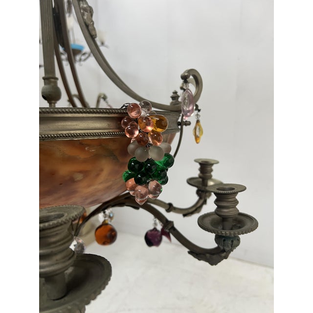 19th Century Napoleon III Bronze and Alabaster Chandelier with Eight Lights For Sale - Image 9 of 18