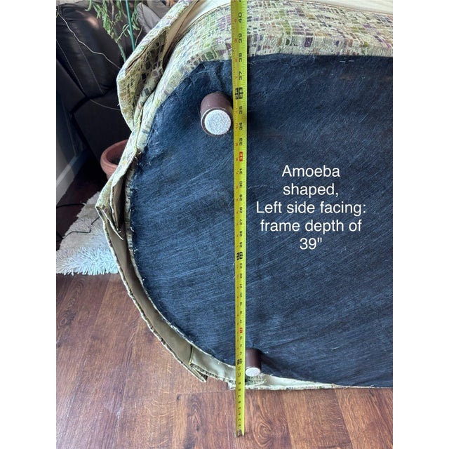 Sherrill Furniture Sherrill Amoeba Shaped One Arm Sofa With Accent Pillows For Sale - Image 4 of 16