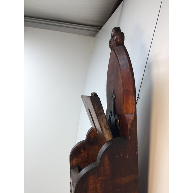 Antique Gothic Trefoil Walnut Donation Box With Lockable Swing Lid For Sale - Image 10 of 18