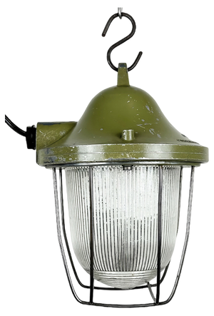 Green Industrial Bunker Light from Polam Gdansk, 1970s