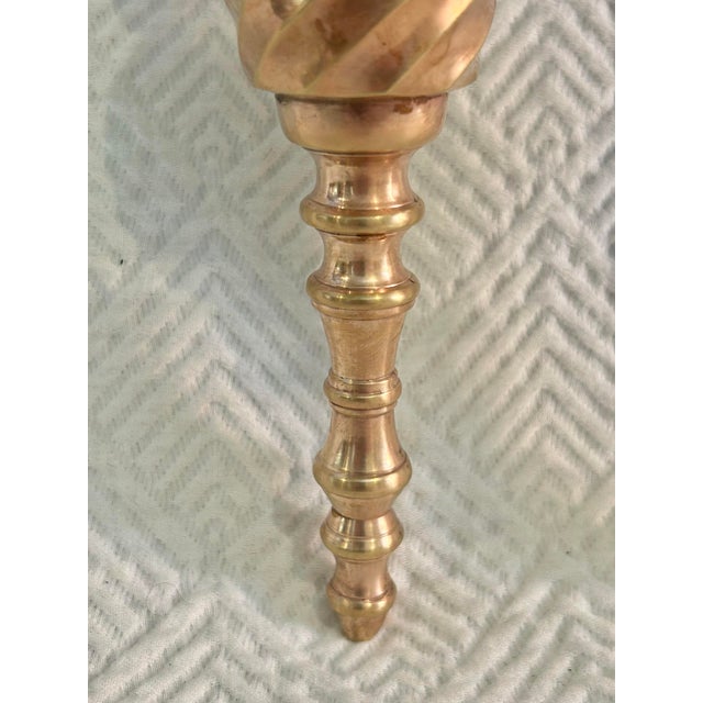1960s Mid 20th Century Solid Brass Wall Candle Sconces - A Pair For Sale - Image 5 of 9