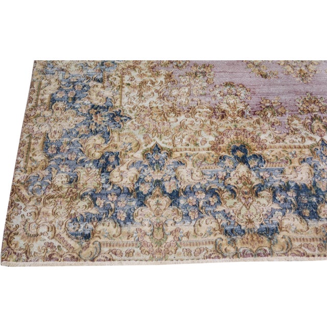 1940s Vintage Hand Knotted Organic Wool Fine Weave Rug,8'11"X10'10" For Sale - Image 5 of 6