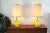 Pair of 1970's Lamps Yellow Glass and Chrome For Sale - Image 11 of 11