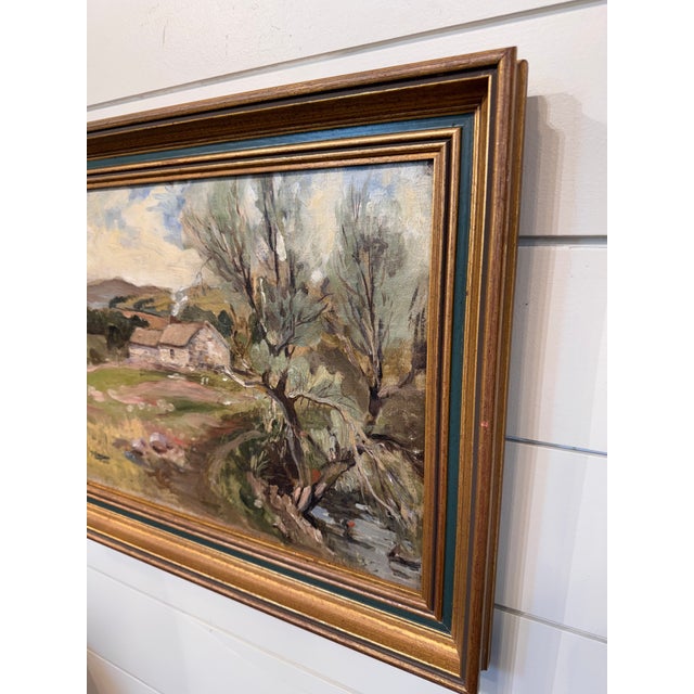 George Hutchinson - Framed Mid 20th Century Oil - "Lake District Farmhouse" This charming oil painting depicts a Cumbrian...