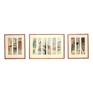 Tokuriki Tomichiro, Views of Kyoto Woodblock Prints, 1960s, Set of 3 For Sale