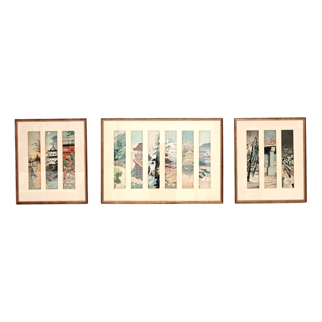 Tokuriki Tomichiro, Views of Kyoto Woodblock Prints, 1960s, Set of 3 For Sale
