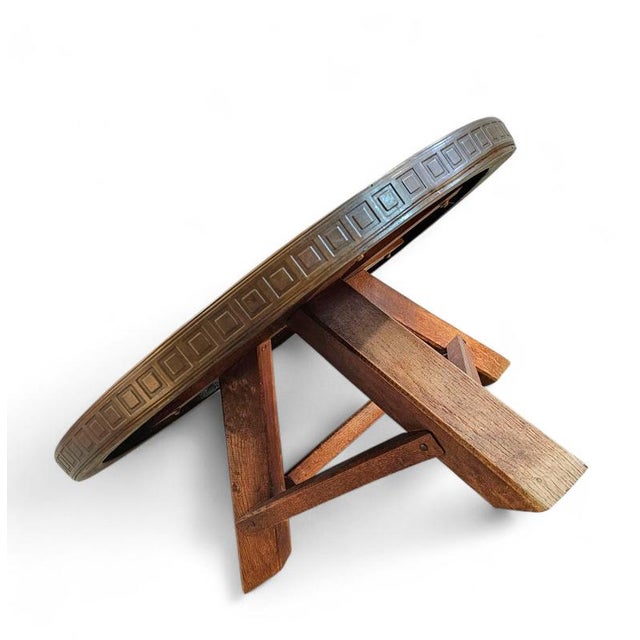 Round Brutalist Coffee Table with Brass Copper Top, 1960s For Sale - Image 9 of 18