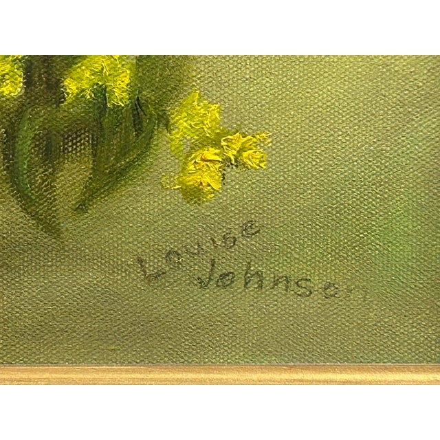 Abstract Mid 20th Century Louise Johnson Artist Colorful Flowers in a Basket For Sale - Image 3 of 6