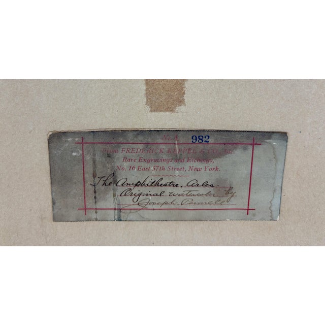 Joseph Pennell 1883 Original Watercolor of the Arles Roman Amphitheatre, France For Sale In Minneapolis - Image 6 of 9