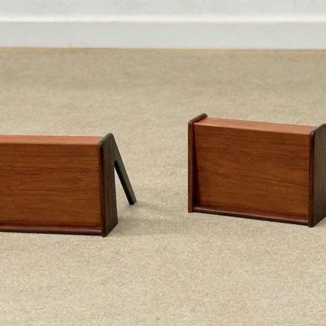 Danish Floating Bedside Tables by Omann Jun, 1960s, Set of 2 For Sale - Image 11 of 12