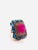 Bochic “Capri” Vintage Ruby & Blue Topaz Ring Set In 18K Gold & Silver For Sale - Image 10 of 11