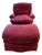 Custom Lounge Chair & Ottoman Set in Burgundy by Dapha For Sale