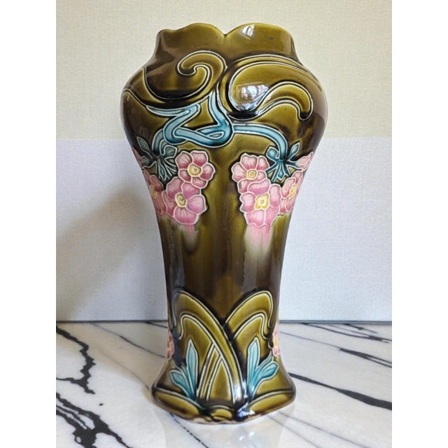 Art Nouveau Slipware Vase by Gustave De Bruyn, 1890s For Sale - Image 10 of 10