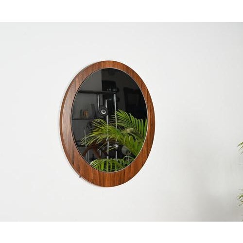 Mid-Century Italian Round Mirror in Teak by Stilcasa Creazioni, 1960s For Sale - Image 3 of 11