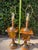 Vintage Matching Wood Table Lamps With Amber Glass Night Lights - a Pair For Sale - Image 11 of 12