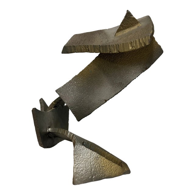 1980s Abstract Industrial Half-Inch Steel Minimalistic Abstract Sculpture For Sale