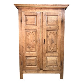 Rustic Chestnut Diamond Wardrobe, 1700s For Sale